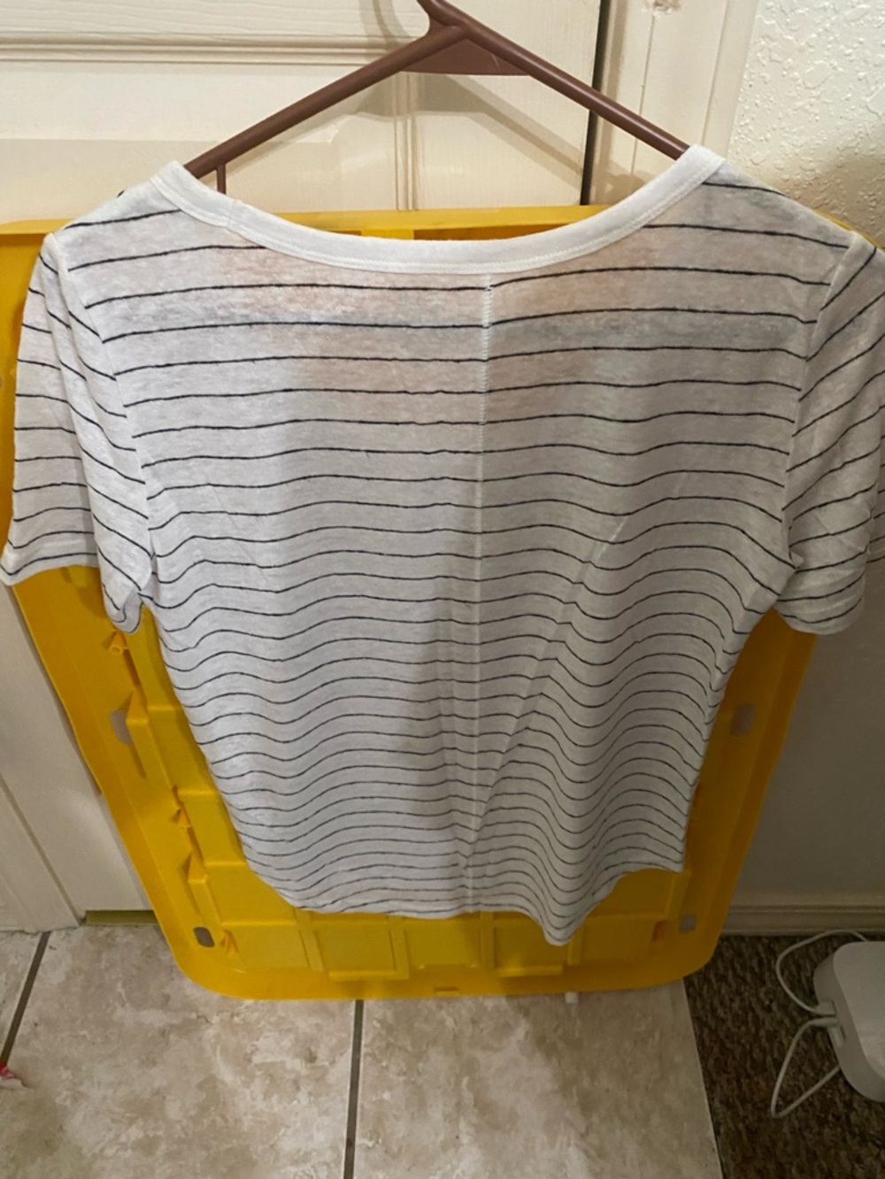 Gap Linen Blend Striped Short Sleeve Tee - XXS Black & White